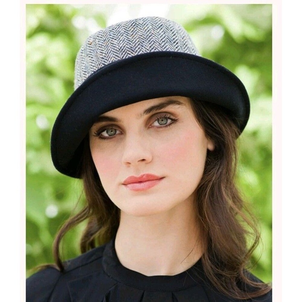 Mucros Weavers Clodagh Hat Wool Gray Flapper Killarney Adjustable Made Ireland